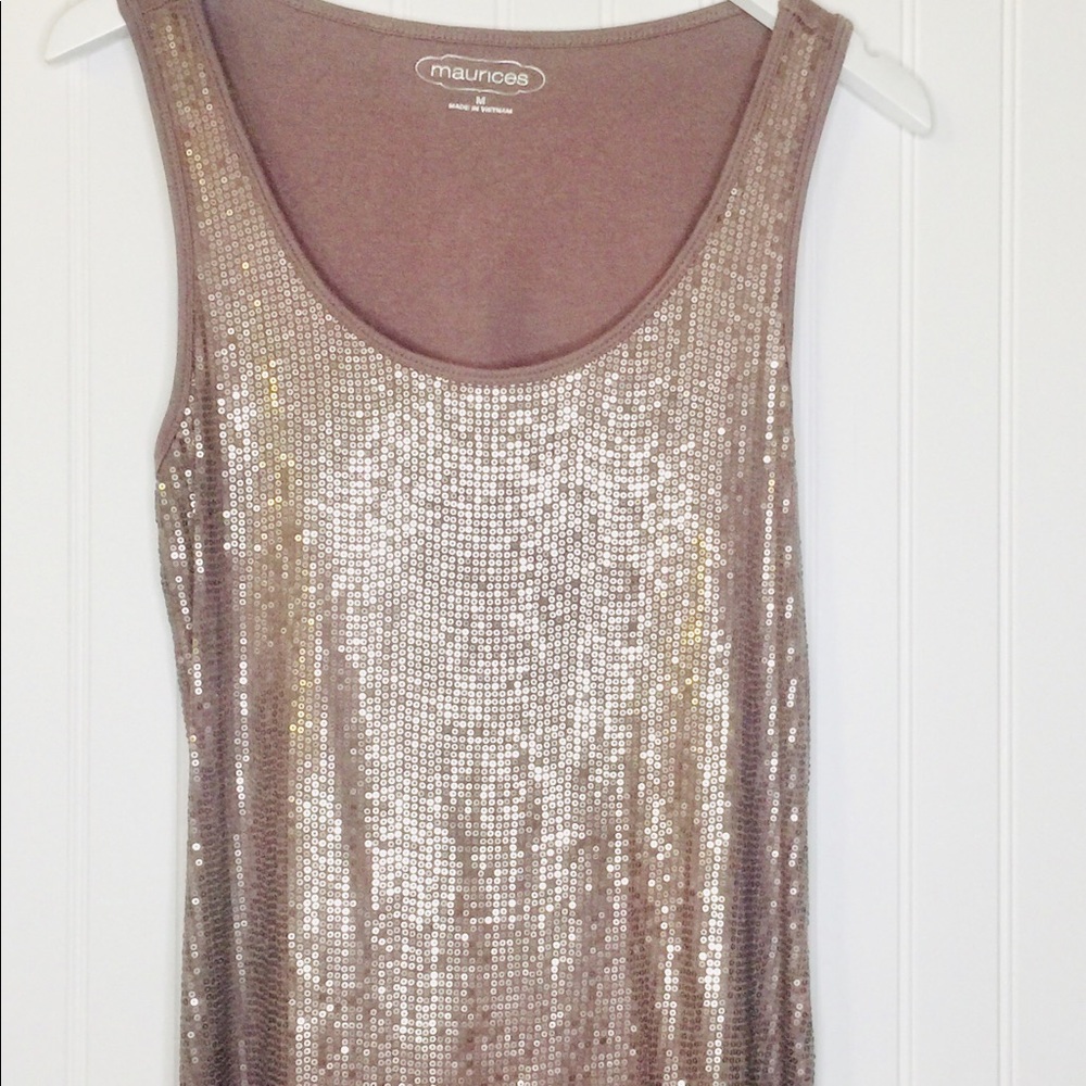 MAURICES - SEQUINS EMBELLISHED TANK TOP- M